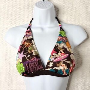 hawaiian graphic bikini top